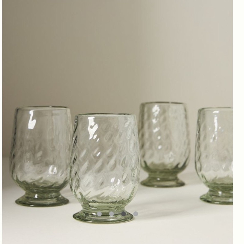 Anthropologie Greer glass goblet  glasses - set of 4 NWT
